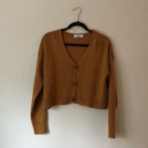 Burnt orange cropped knit sweater